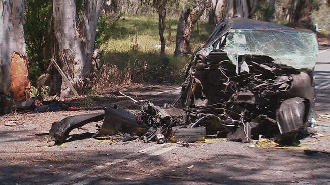 Four Indonesian abattoir workers were caught up in the horror crash in the Adelaide Hills on October 18, 2023. Picture: 9News