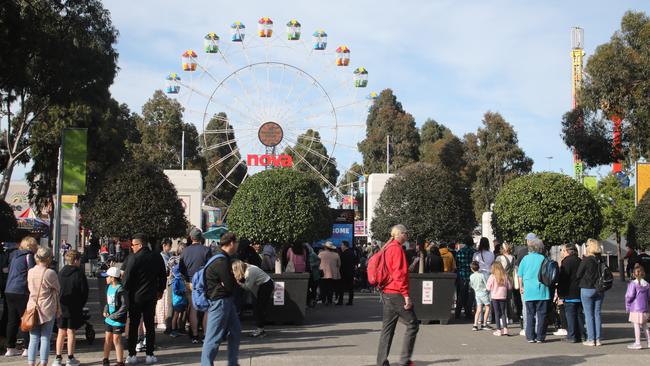 Crowds arriving early for the first day of the show. Picture: Dean Martin
