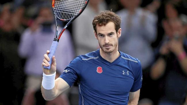 Andy Murray of Britain acknowledges the crowd at the Paris Masters. Picture: IAN LANGSDON