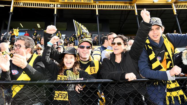 Tigers fans are ready for tomorrow’s clash with the Crows. Picture: Getty Images