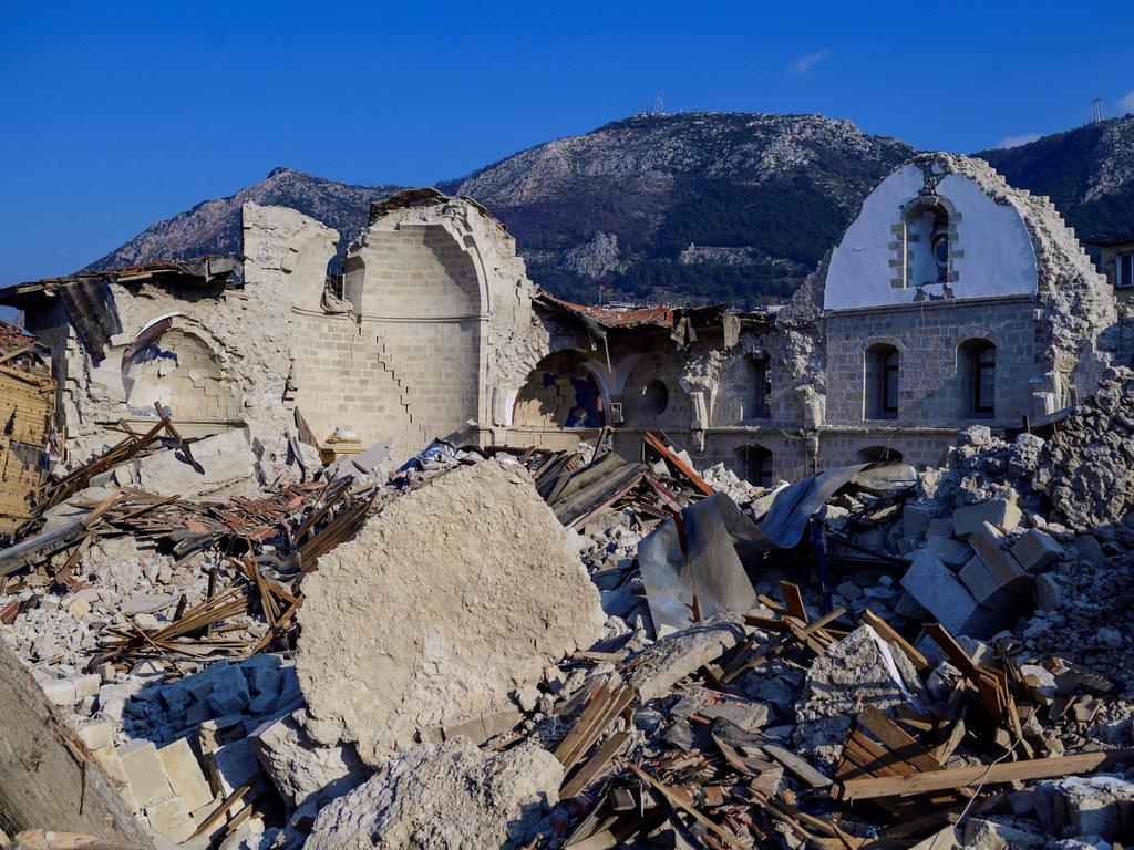 A Greek Orthodox Church in the historic southern city of Antakya was destroyed in the earthquake. Picture: AFP