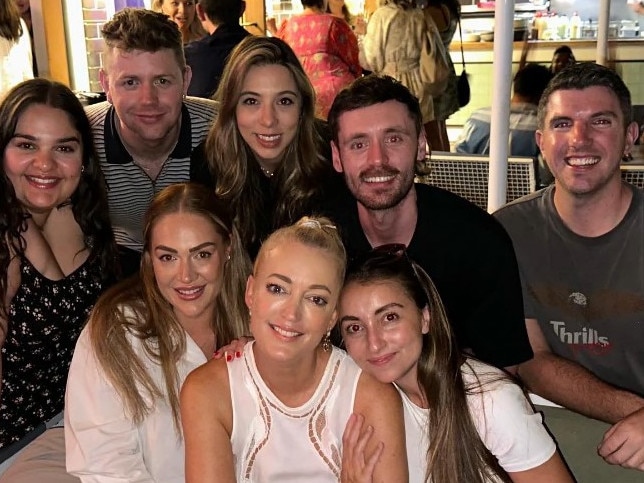 Jackie O parties with the KIIS FM team before crashing Cyrell Paule’s party in Sydney. Picture: Instagram