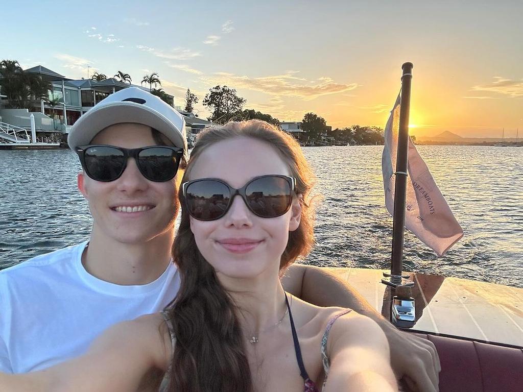 Australian F1 driver Oscar Piastri and girlfriend Lily Zneimer. Photo: Instagram.