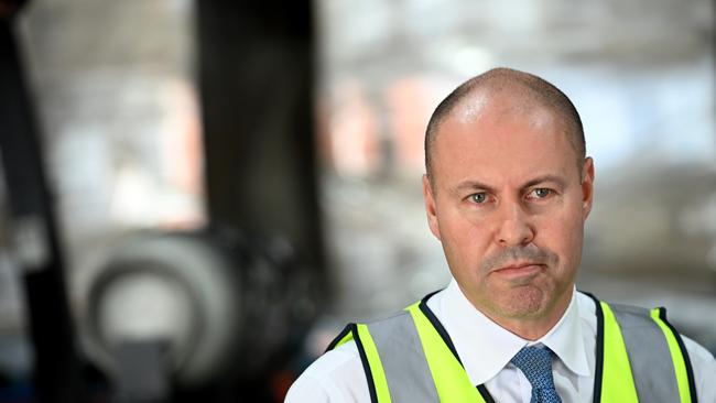 Treasurer Josh Frydenberg visits Formula Chemicals in Sydney's West Ryde. Picture: NCA NewsWire / Jeremy Piper