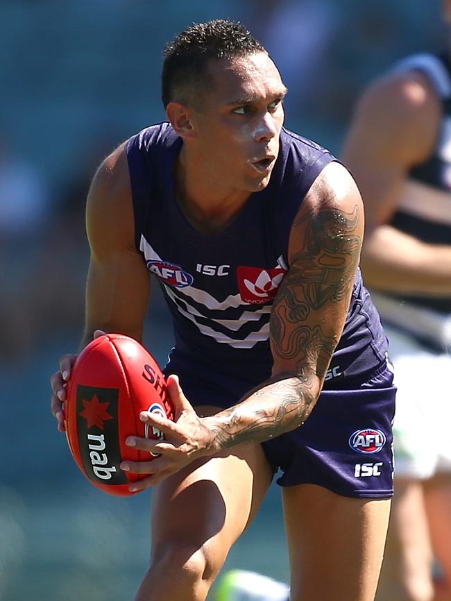 Harley Bennell in action during one of his two games for Fremantle.