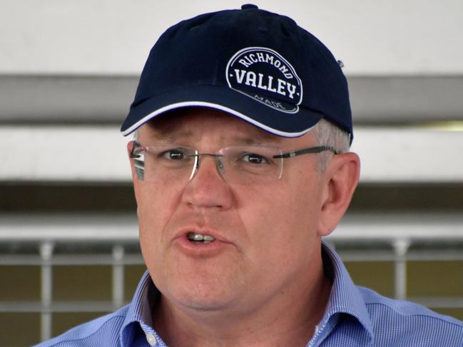 Prime Minister Scott Morrison visits the fire ravaged town of Rappville.