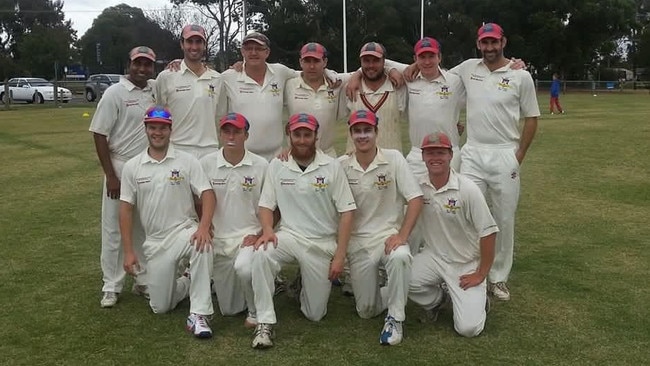 Oscar Jenkins (front row, centre) pictured with his former cricket team. Picture: Supplied