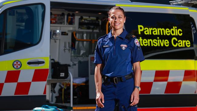 Paramedics like Jacinta Barton are bracing for a big New Year’s Eve. Picture: Justin Lloyd