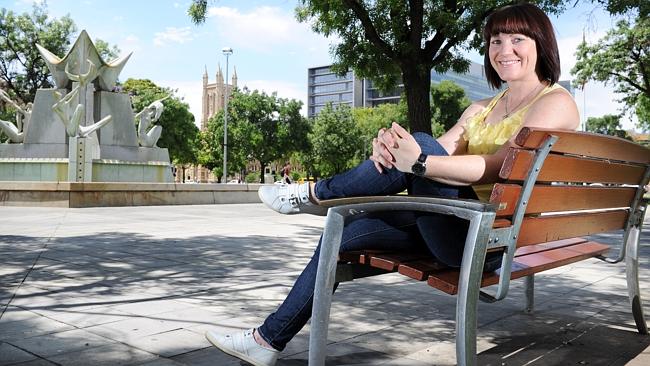 The Olympian and cycling great, pictured in Adelaide's Victoria Square, isn't ready to put her feet up quiet yet. 