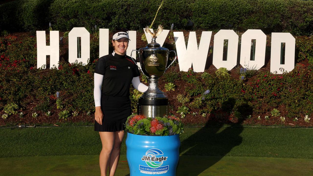 Hannah Green is all smiles after winning the LA Championship for a second successive year. Picture: Harry How / GETTY IMAGES NORTH AMERICA / Getty Images via AFP