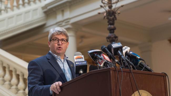 Gabriel Sterling, the Voting Systems Manager for the Georgia Secretary of State's Office speaks to the media. Picture: AFP.