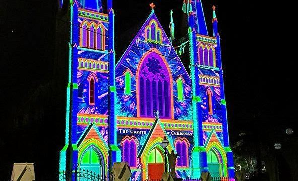 Photos of the Lights of Christmas display at the Rockhampton St Jospeh's Cathedral. Picture: Matthew Standing