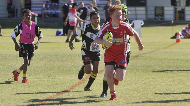 Action from the under-12 clash between South Grafton Rebels and Clarence Coast Magpies during round 1 of the 2020 Group 1 Junior Rugby League season at McKittrick Park on Saturday, July 18.