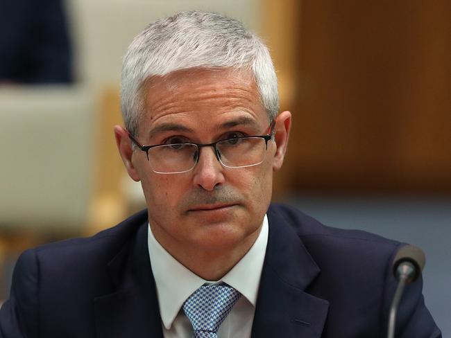 Kevin Corbally is ANZ's Chief Risk Officer appearing at a House of Economics committee at Parliament House in Canberra. Picture Kym Smith