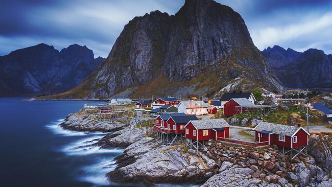 Lauren Bath snapped this incredible photo of the Eliassen Rorbuer Cabins in Hamnoy, Lofoten Islands. Picture: @laurenbath