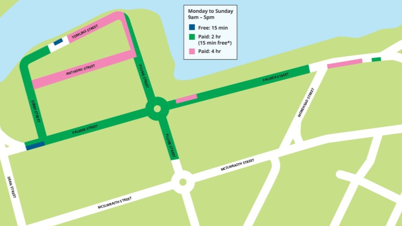 Paid parking expansion at Palmer St and the surrounding area from January 6, 2025. Picture: TCC.