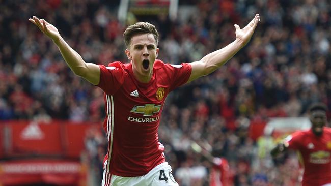 Manchester United's English midfielder Josh Harrop