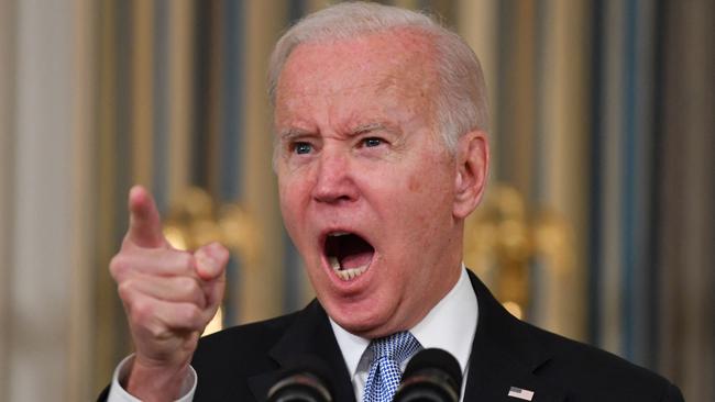 US President Joe Biden last week yelled at a reporter who busted him in a lie. Picture: AFP