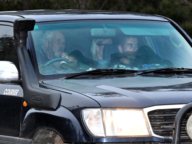 Family members arrive at a rural property on Jerrara Rd, Bungonia in the Southern Tablelands, 170km southwest of Sydney, Tuesday, February 27, 2024. Police found the bodies of Jesse Baird and Luke Davies at the property. (AAP Image/Mick Tsikas) NO ARCHIVING