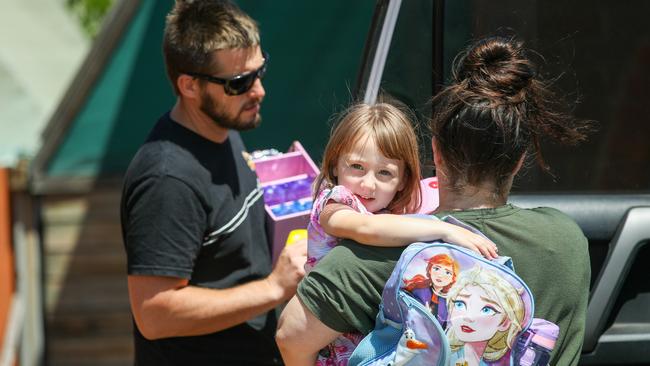 Cleo was rescued from a locked house on Wednesday morning and reunited with her family. Picture: Tamati Smith/Getty Images