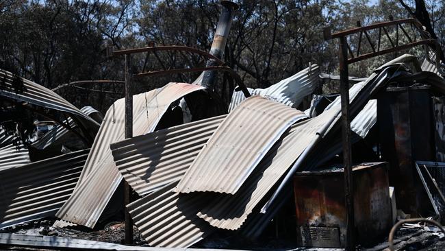 A property destroyed by a bushfire near Tara, Queensland, about 300 kilometres west of Brisbane, in late October. Picture: Dan Peled