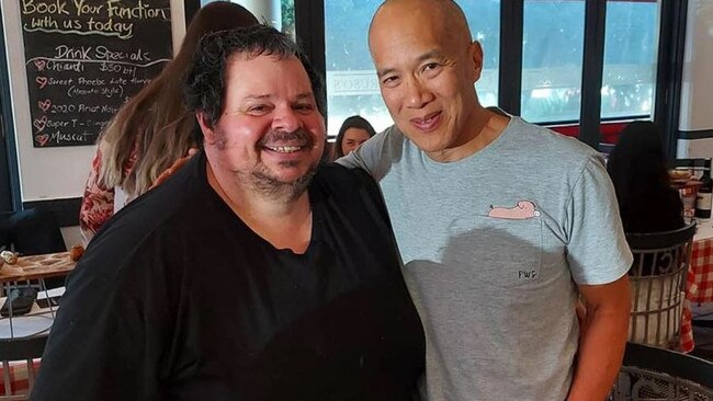 Rocky Pitarelli pictured with Dr Charlie Teo at Caruso’s. Picture: Facebook