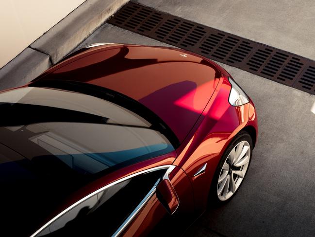 Tesla Model 3 - Model 3 Red Overhead Picture: Tesla
