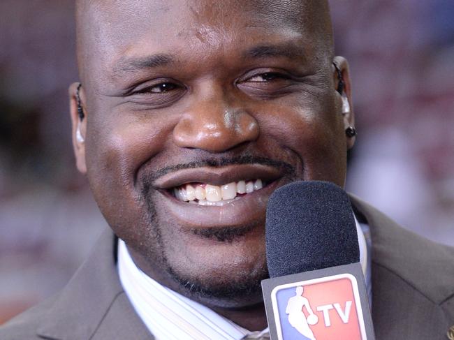 MIAMI, FL - JUNE 10: NBA TV anaylist Shaquille O'Neal Smiles for the camera prior to Game Three of the 2014 NBA Finals at American Airlines Arena on June 10, 2014 in Miami, Florida. NOTE TO USER: User expressly acknowledges and agrees that, by downloading and/or using this photograph, user is consenting to the terms and conditions of the Getty Images License Agreement. Mandatory Copyright Notice: Copyright 2014 NBAE (Photo by Noah Graham/NBAE via Getty Images)