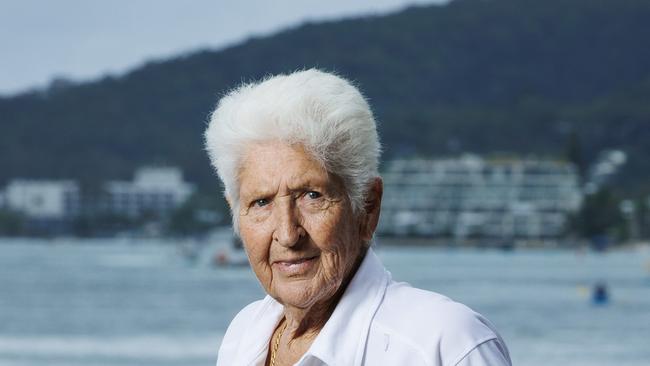 Dawn Fraser on the river at Noosaville. Picture Lachie Millard