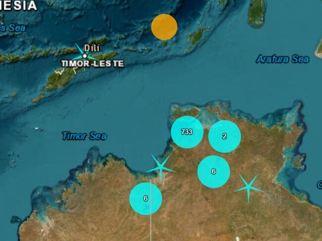 An earthquake was felt in NT. Picture: Geoscience Australia