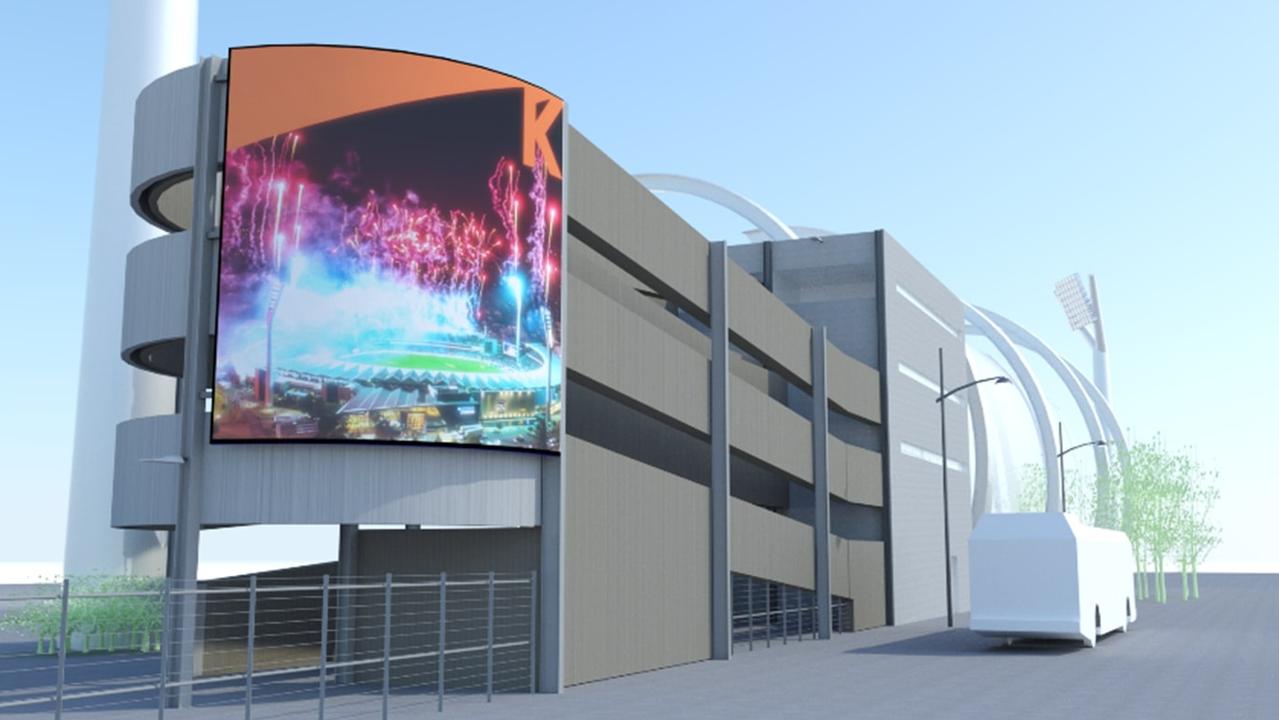 The Kardinia Park Stadium Trust has applied to install a digital billboard on the southern Reg Hickey Stand ramp. Picture: supplied.