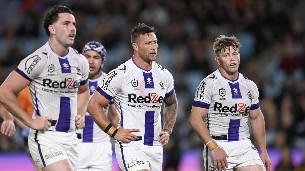 NRL 2023 PF Penrith Panthers v Melbourne Storm - Tariq Sims Harry Grant, Dejection NRL PHOTOS