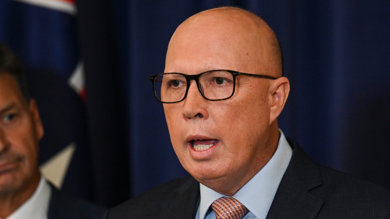 CANBERRA, AUSTRALIA, NewsWire Photos. FEBRUARY 6, 2024: The Leader of the Opposition Peter Dutton, Shadow Treasurer Angus Taylor and Senator Jane Hume hold a press conference at Parliament House in Canberra. Picture: NCA NewsWire / Martin Ollman