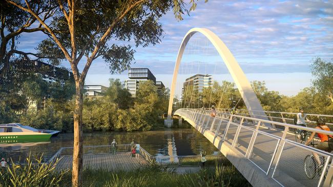 An artist's impression of the Alfred Street Bridge at Parramatta.