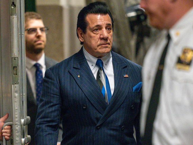 Former leader of the Hells Angels motorcycle gang, Chuck Zito returns to the courtroom for the criminal trial of former US President Donald Trump. Picture: AFP