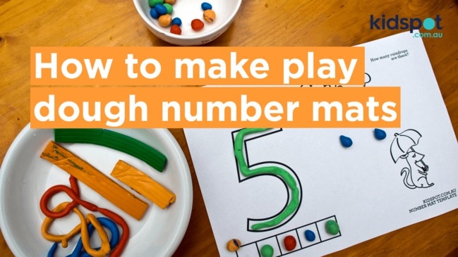 How to make play dough number mats.