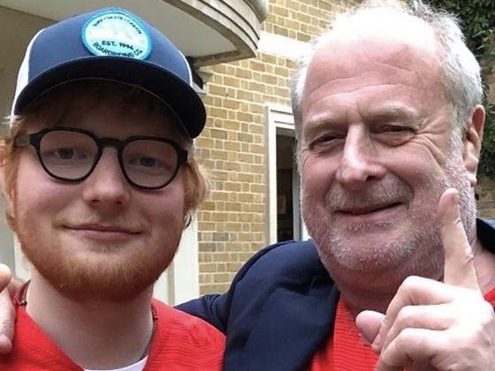 Ed Sheeran with Michael Gudinski. Picture: Supplied