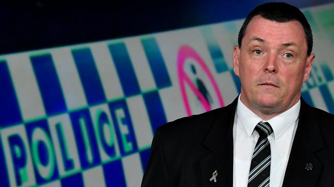 Detective Inspector Damien Hansen at the press conference announcing the $250,000 reward for information relating to the murder of 22-year-old Vincent Raymond Allen in 1964. Picture: AAP/Darren England