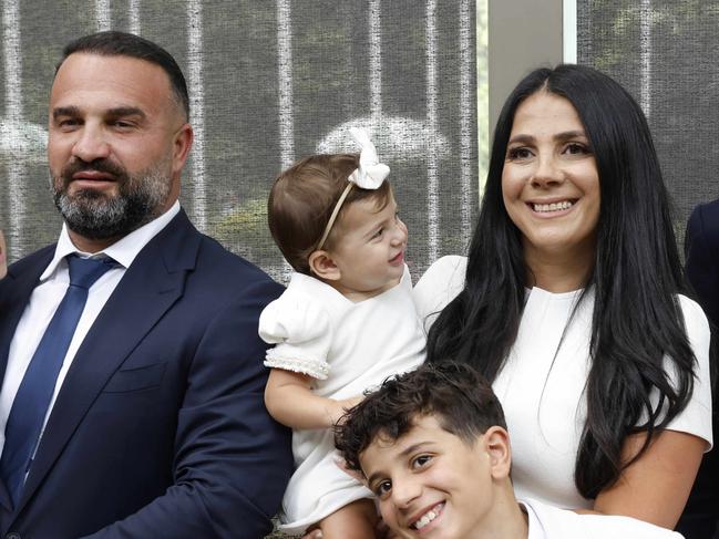 FEBRUARY 1, 2025: The Abdallah's and the Premier of NSW Chris Minns at the Steps for Forgiveness event, The Botanical Gardens, Sydney.Picture: Damian Shaw