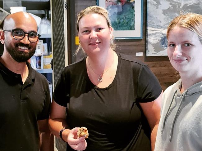 Shami Sivan, Owner of Sea Breeze Cafe, pictured with his staff members Lexi and Renae.