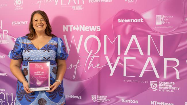 Emma Koerner, finalist in the Trades and Resources category at the 2025 NT News Woman of the Year Awards. Photo: Georgia Politis