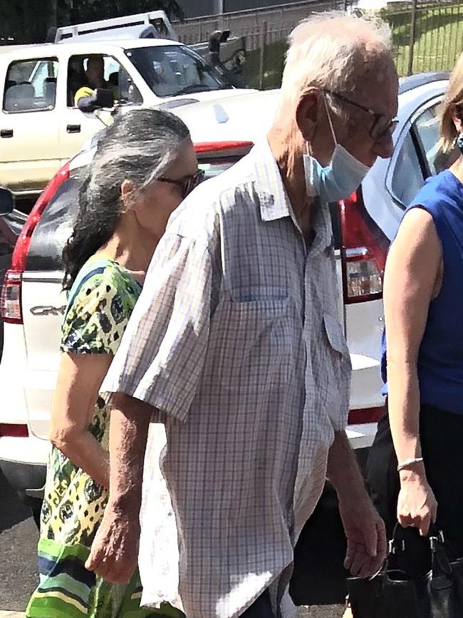 Noel Ryan, of Banyo, walks with his partner out of Lismore District Court