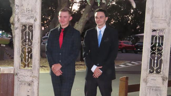 Hervey Bay State High School student Robert Lakin celebrating the formal.