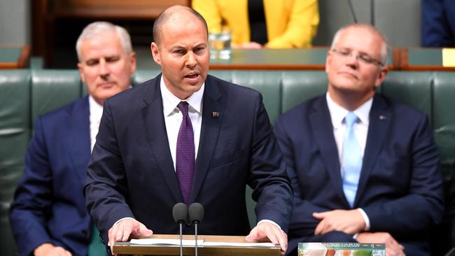 Treasurer Josh Frydenberg has delivered his maiden Budget. Picture: AAP Image/Lukas Coch