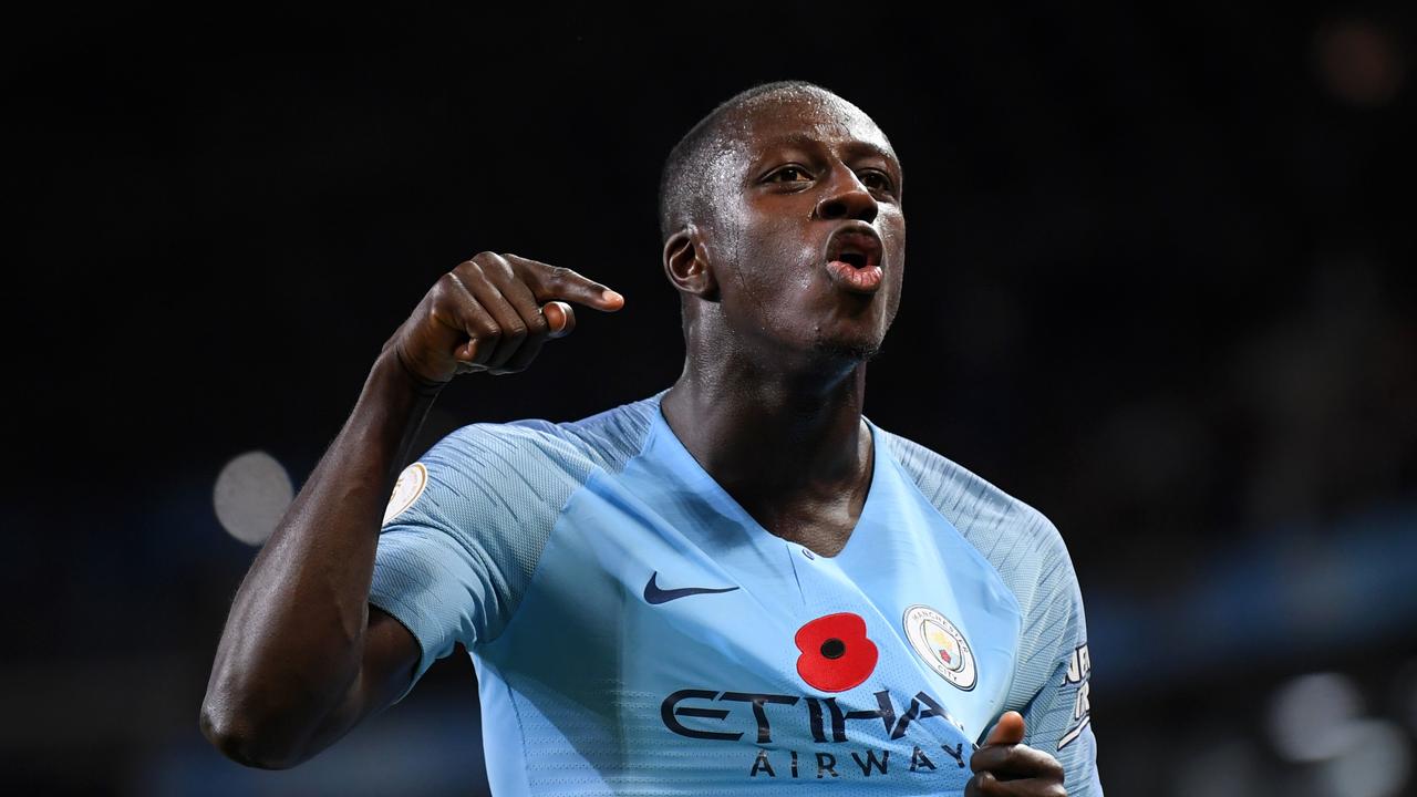 Benjamin Mendy of Manchester City celebrates