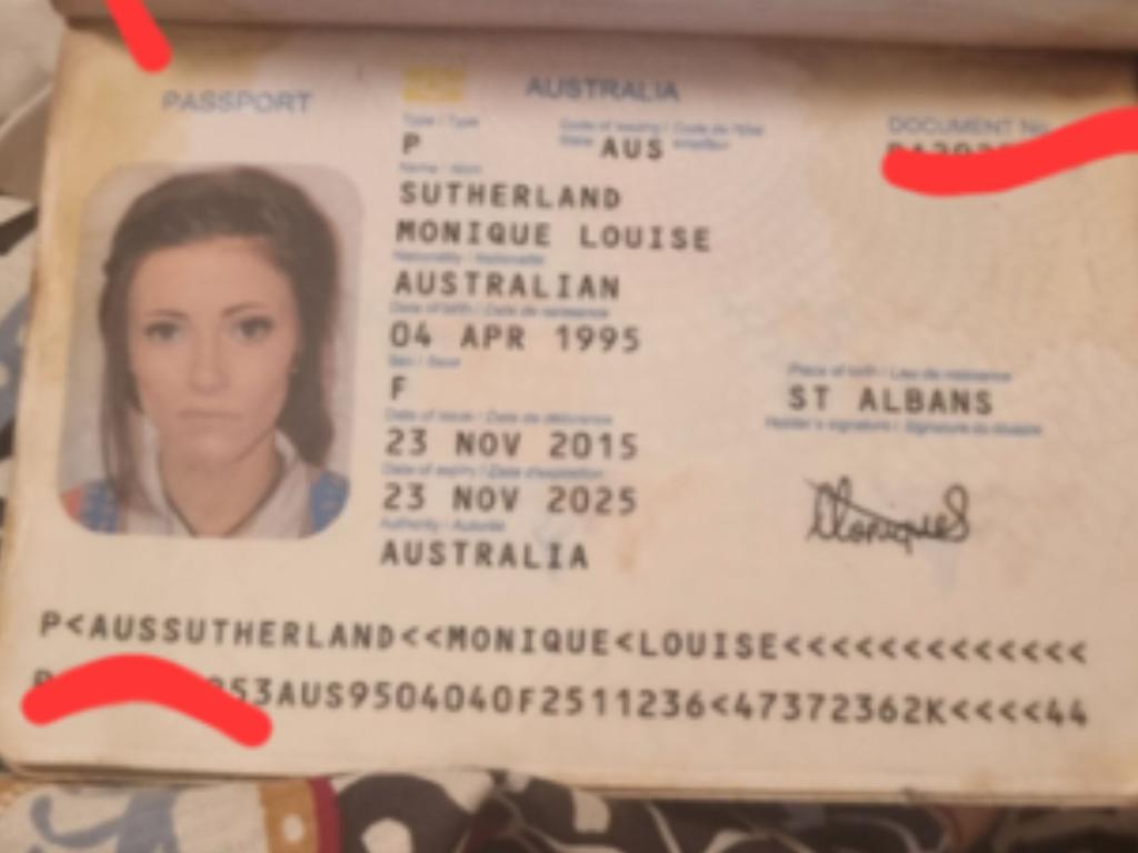 Monique Sutherland claimed she was fined $1500 after border staff in Bali found her passport was dirty. Picture: 7 News / Supplied