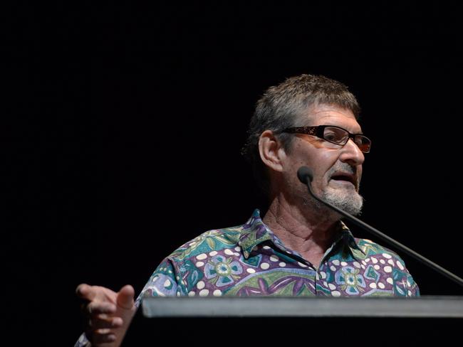 Chris Hooper speaks at the 2016 Rockhampton Regional Council Mayoral Debate held at the Pilbeam Theatre.