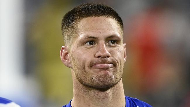 TOWNSVILLE, AUSTRALIA - SEPTEMBER 14: Kalyn Ponga of the Knights looks dejected after losing the NRL Qualifying Final match between North Queensland Cowboys and Newcastle Knights at Queensland Country Bank Stadium on September 14, 2024 in Townsville, Australia. (Photo by Ian Hitchcock/Getty Images)