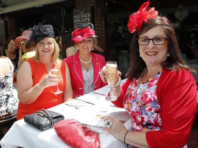 Elizabeth Kramer, left, of Hobart, Ingrid Alexander, of Battery Point, and Sue Lush-Saunders, of Lenah Valley.