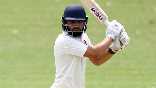 Shobit Singh on his way to a big century for Dandenong against Greenvale Kangaroos at Shepley Oval last November. Photo: Josh Chadwick